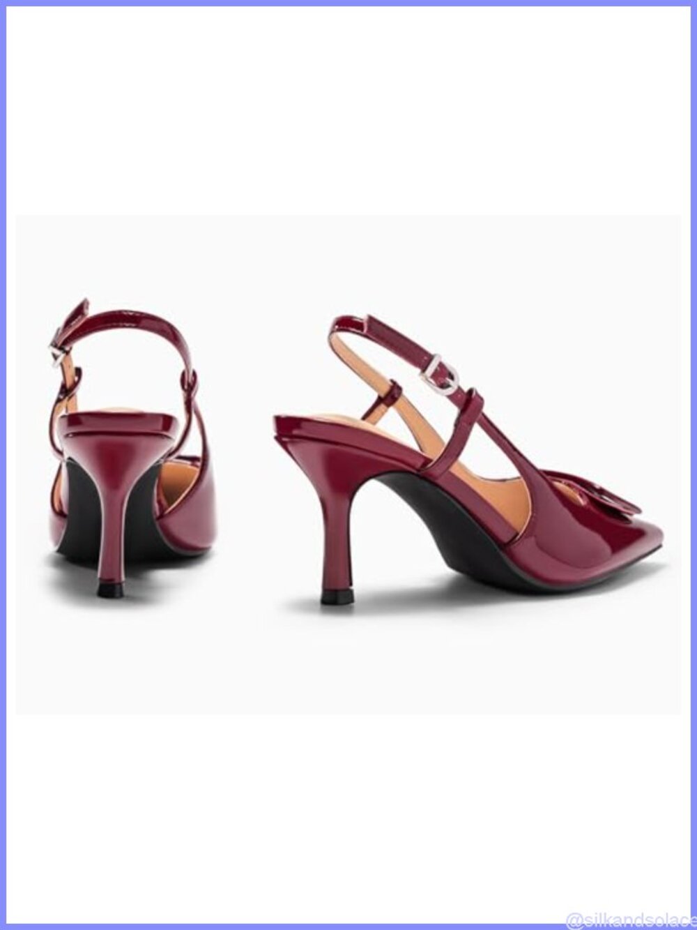 Slingback High Heels Closed Pointed Toe Pumps Ankle Strap Dress Shoes - Picture 5 of 6